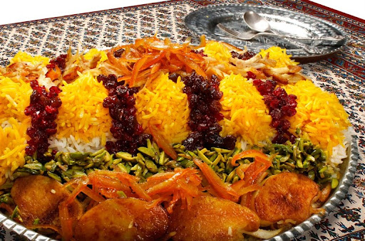 Semnani pistachio slices pilaf