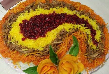 Semnani pistachio slices pilaf